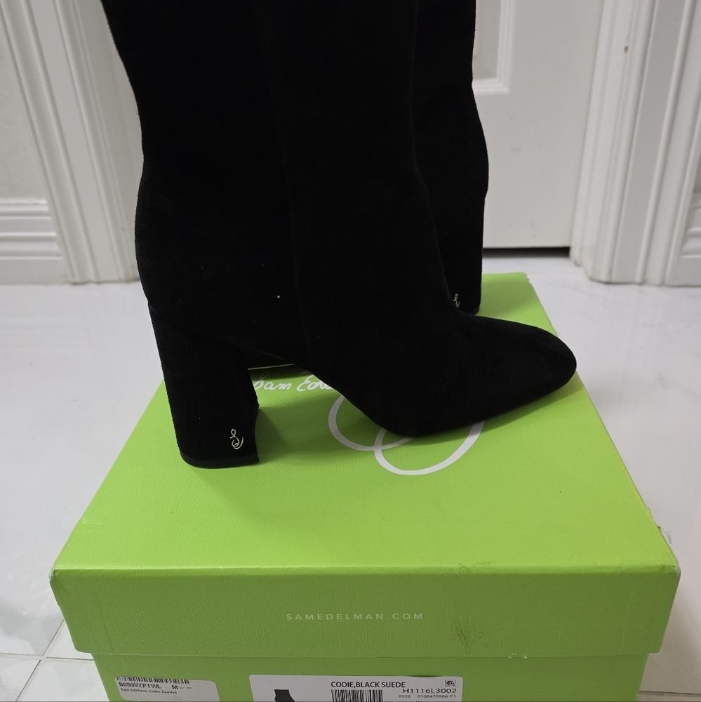 Sam Edelman Black Suede Ankle Boots 8